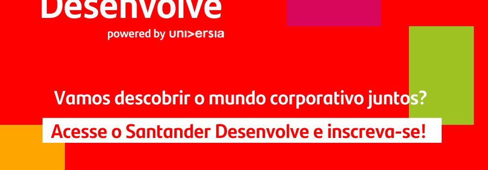 backgrond da página Santander Desenvolve, trilha de conhecimento gratuita do Santander Universidades